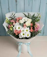 Букет цветов из:  Розы, Лизиантусы и Хризантемы в Сагопши