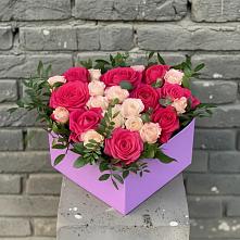 Цветочная композиция из Розы в коробке в Сагопши