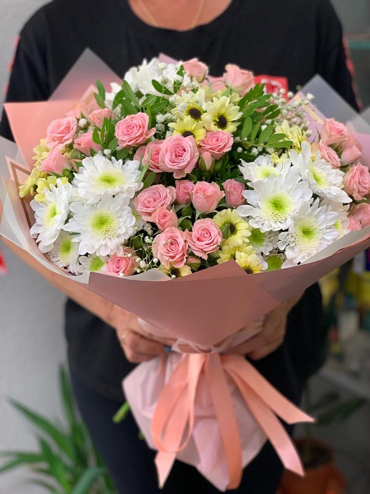Букет цветов из: Розы и Хризантемы в Сагопши