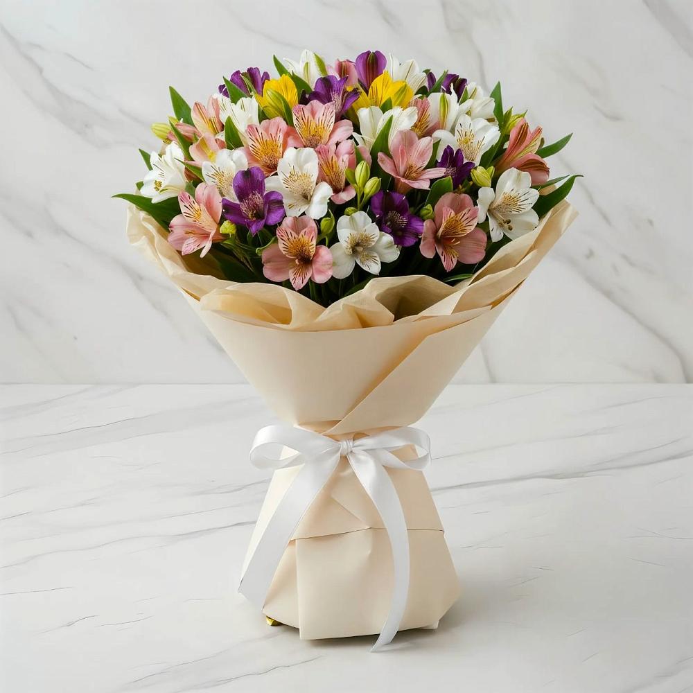 Букет цветов из: Альстромерии в Сагопши