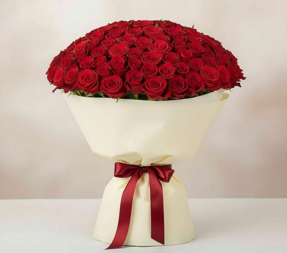 Букет 101 Красная роза Милано в Сагопши