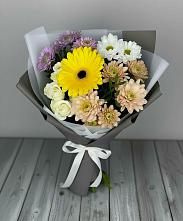 Букет цветов из:  Розы, Герберы и Хризантемы #REPLACE_PRED# Сагопши