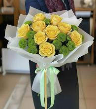 Букет цветов из:  Хризантемы и Розы в Сагопши