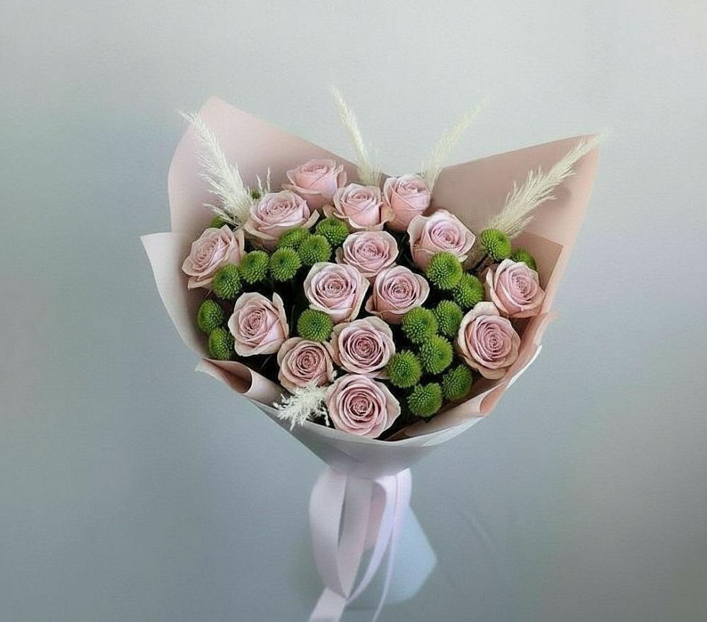 Букет цветов из: Розы и Хризантемы в Сагопши