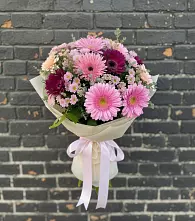 Букет цветов из:  Герберы и Хризантемы #REPLACE_PRED# Сагопши
