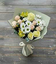 Букет цветов из:  Альстромерии, Розы и Хризантемы в Сагопши